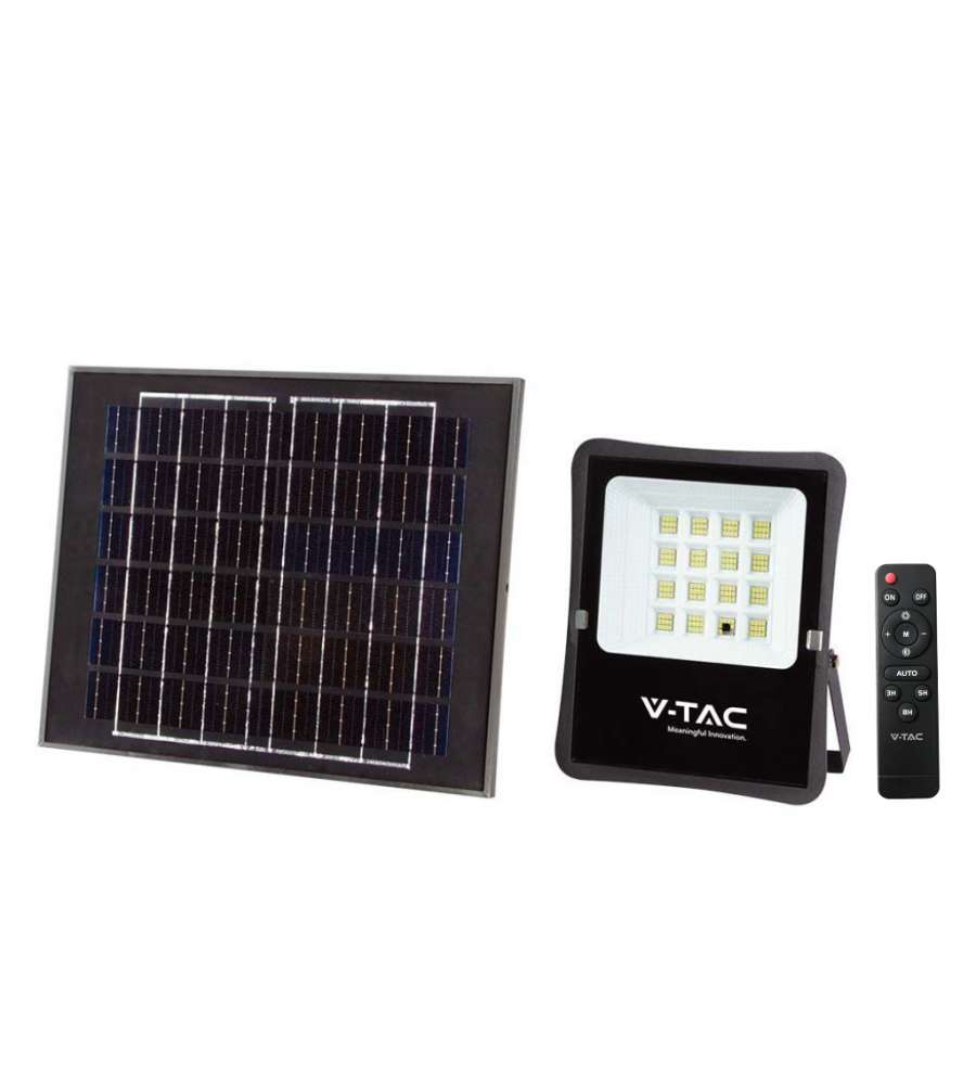 V-TAC Faro LED con Telecomando e Pannello Solare 12W 6400K