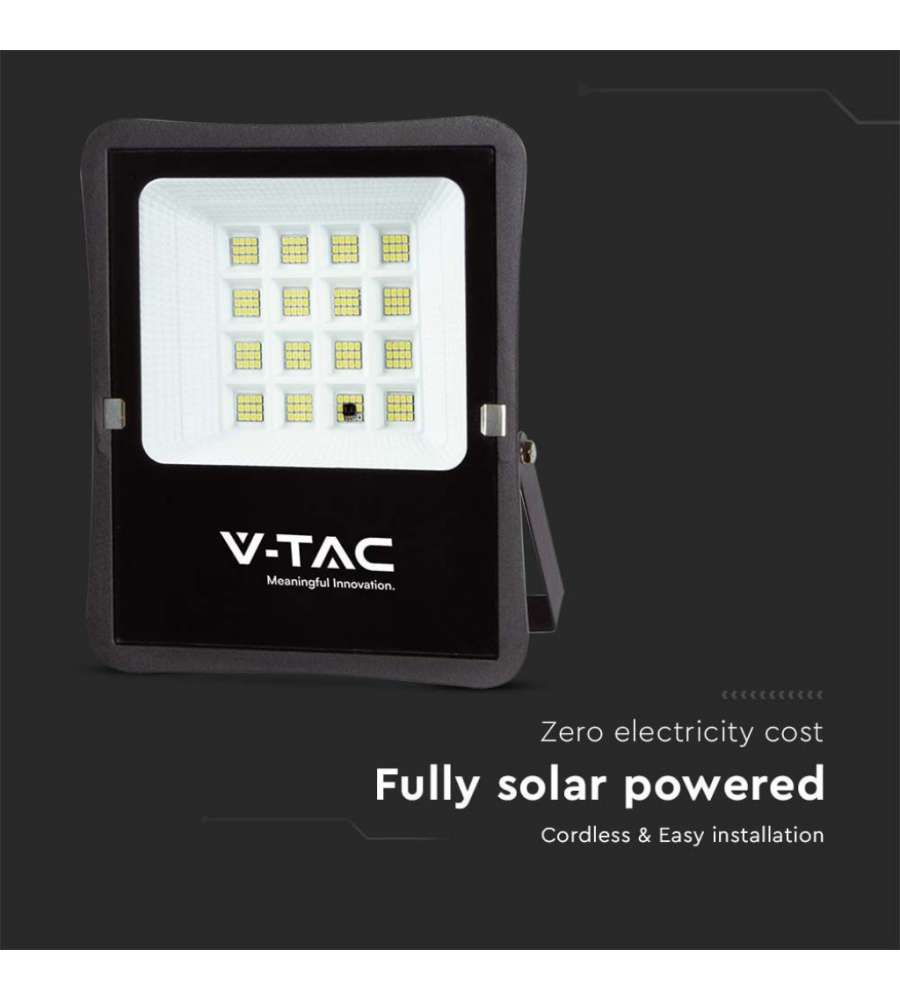 V-TAC Faro LED con Telecomando e Pannello Solare 12W 6400K