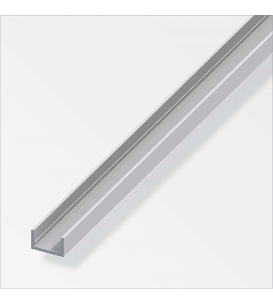 Profilo A U 10X22,5 Alluminio Argento 1Metro