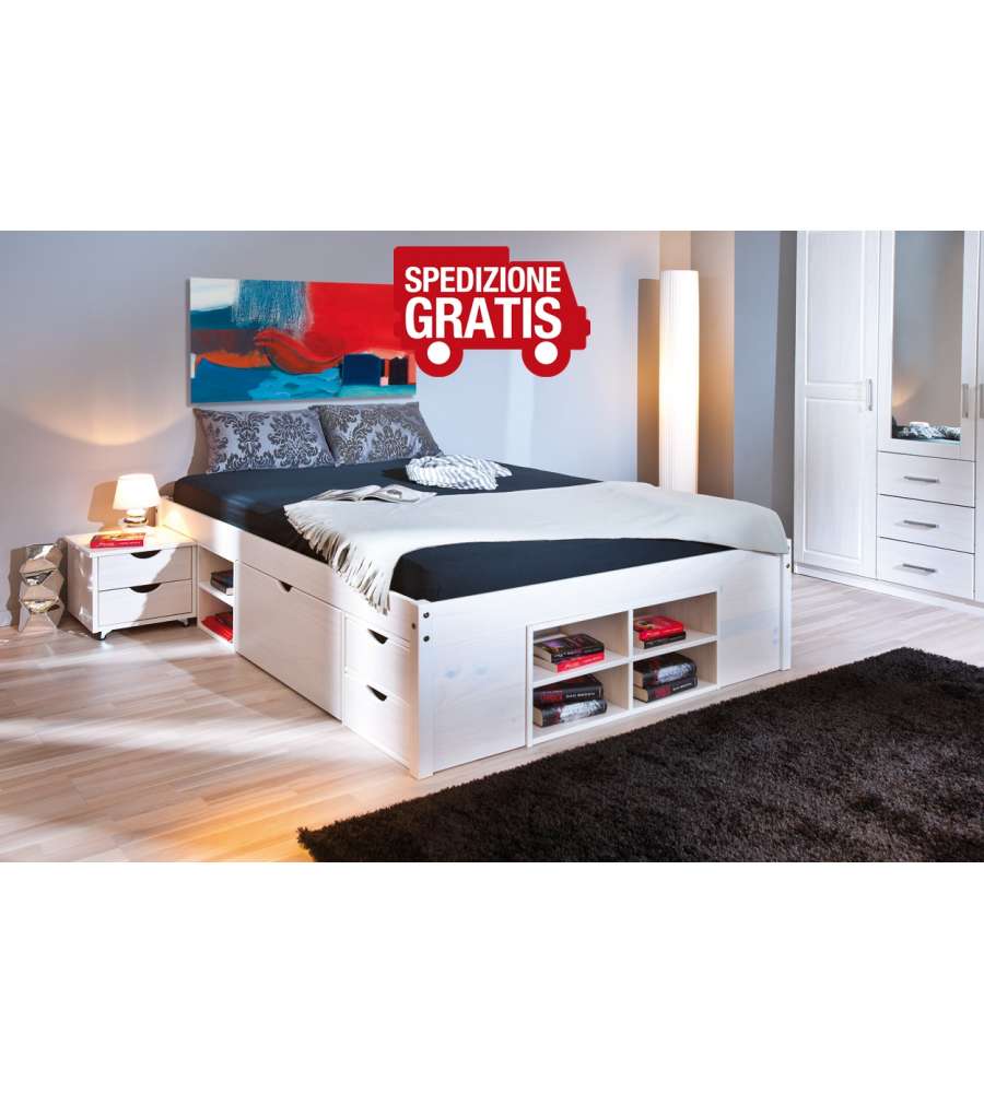 Letto Till 160 x 200 Bianco con doghe