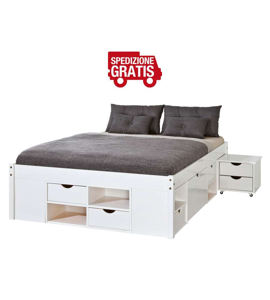 Letto Till 180 x 200 Bianco con doghe