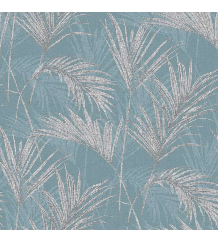 DUTCH WALLCOVERINGS Carta da Parati Palm Springs Blu e Grigio