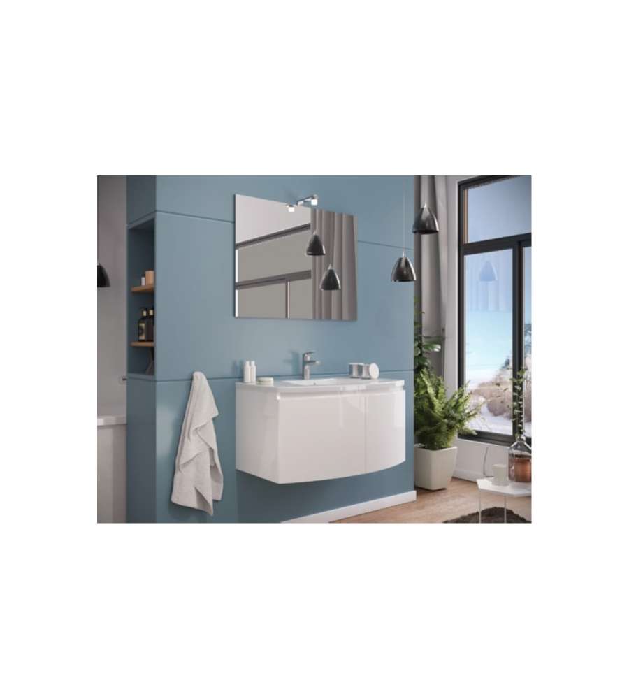 Composizione Bagno sospesa Giulia 80cm Bianco Lucido