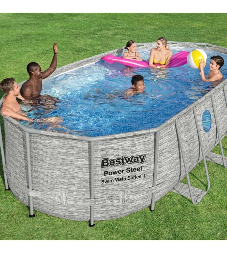 Bestway Set Piscina Power Steel Swim Serie Vista 549x274x122 cm