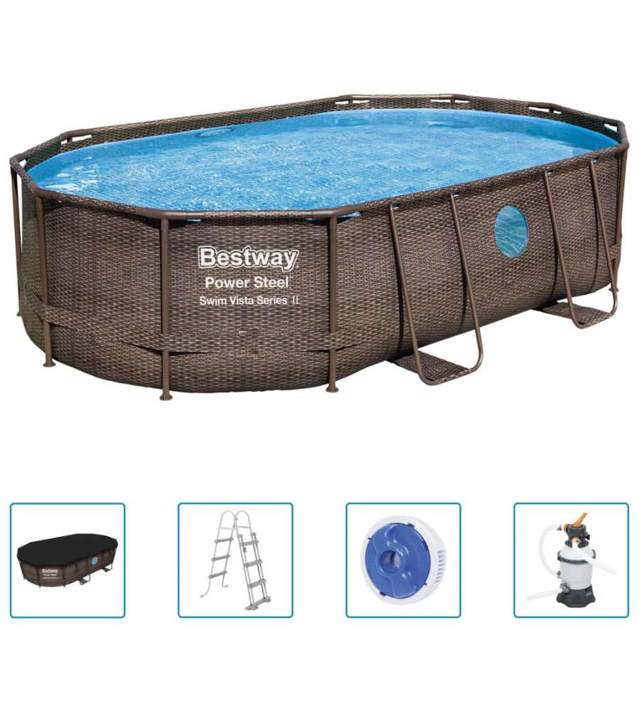 Bestway Set Piscina Power Steel 488x305x107 cm