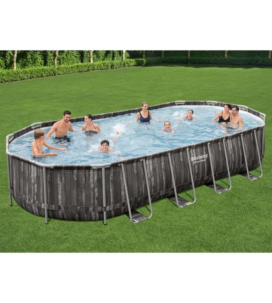 Bestway Set Piscina Ovale 7,32x3,66x1,22 m