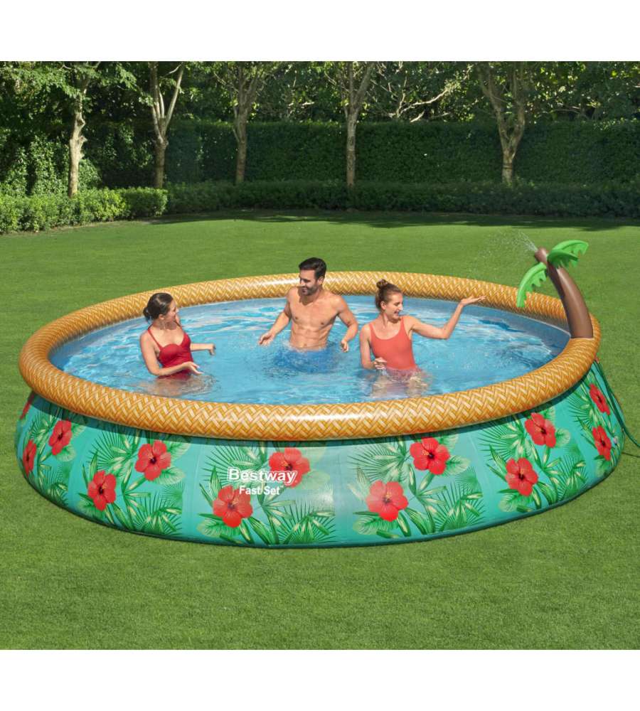 Bestway Fast Set Piscina Gonfiabile Paradise Palms 457x84 cm