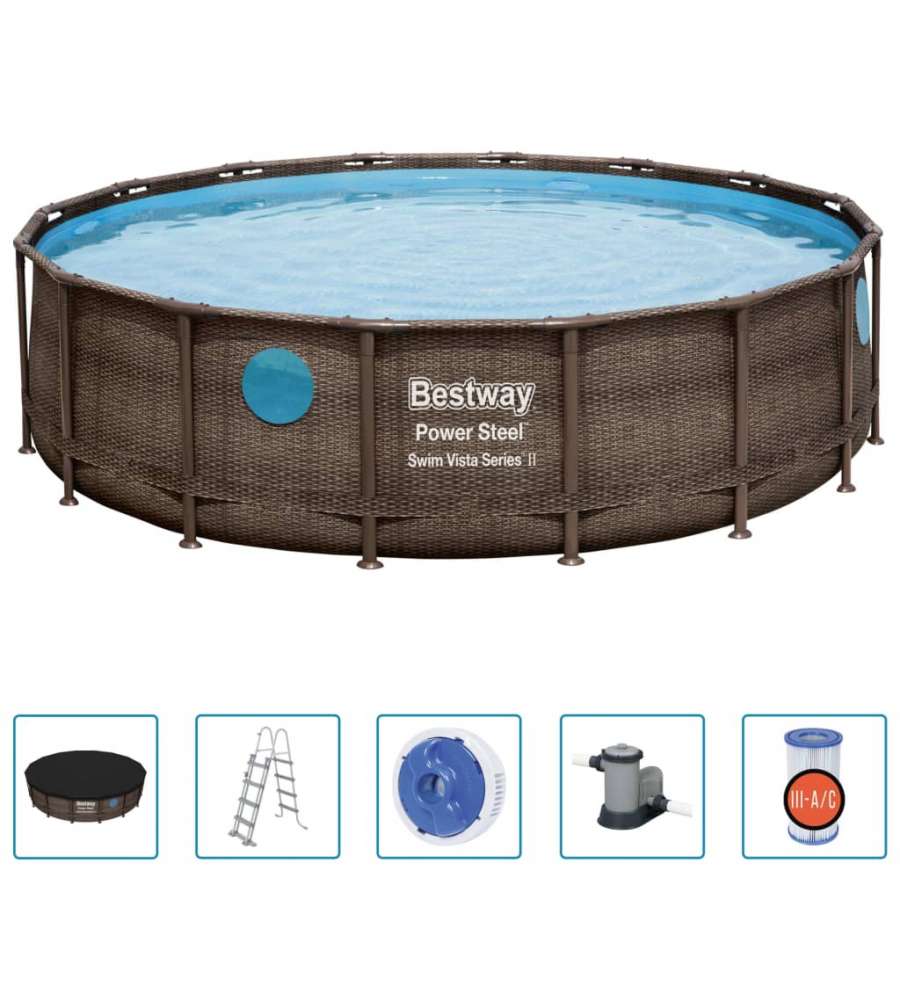 Bestway Set Piscina Power Steel 488x122 cm