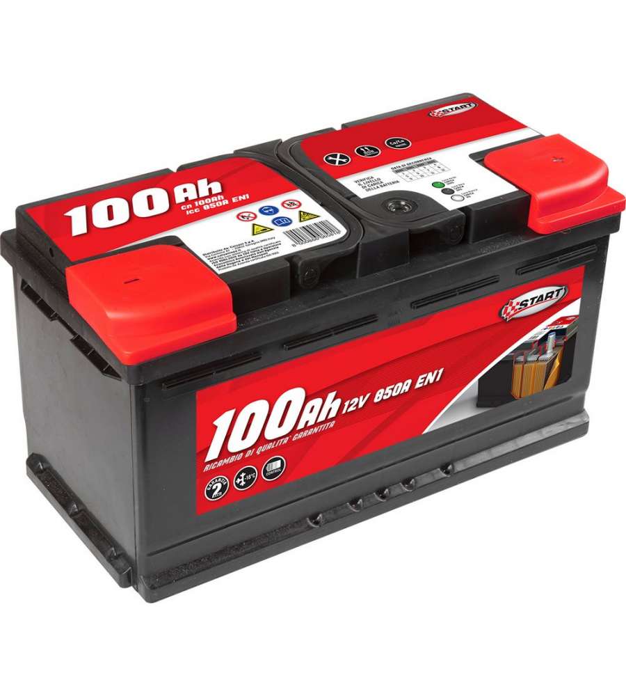 Batteria Auto 100AH 12V 850A polo positivo destro cassetta L5