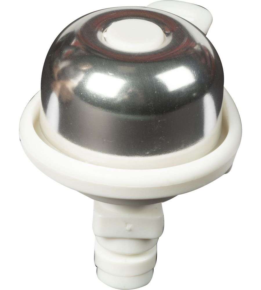 MIni campanello universale per bicicletta in acciaio di colore bianco/silver