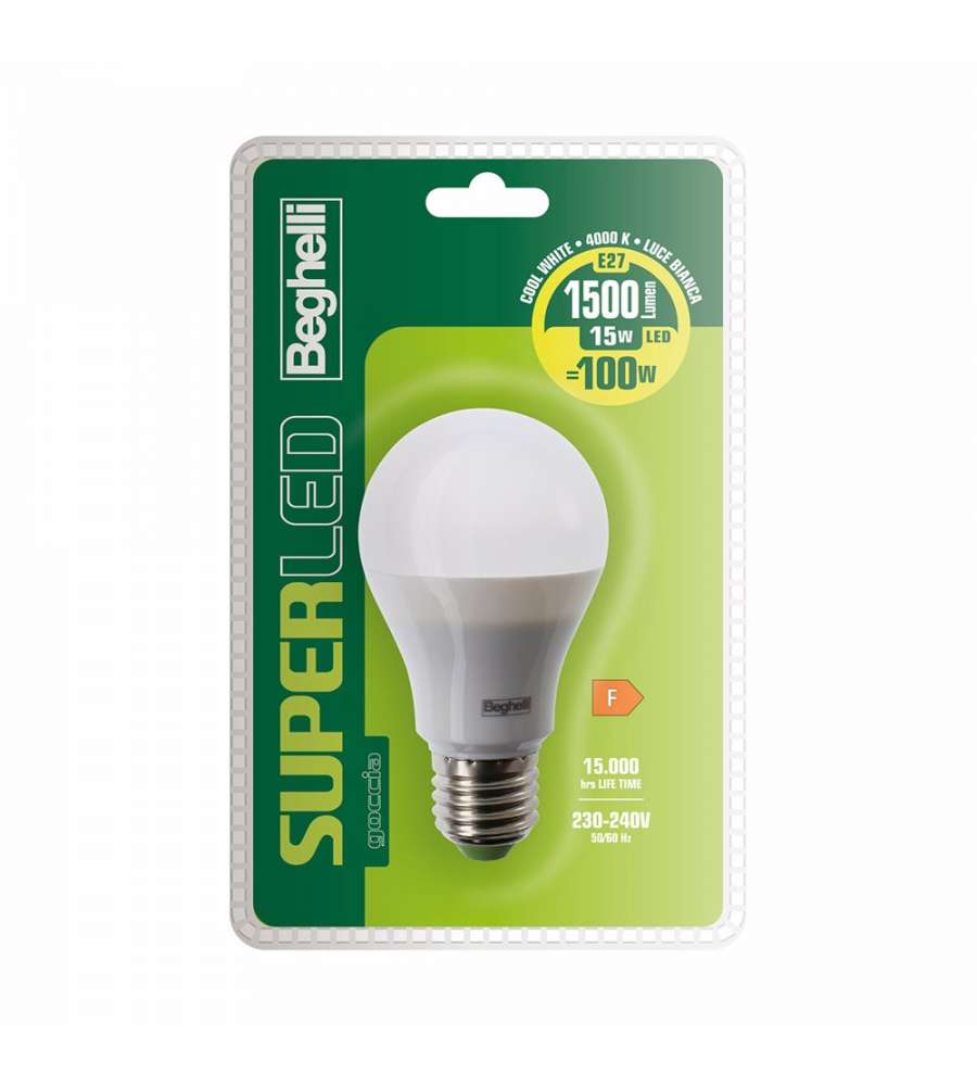 Lampadina a Led SuperLED BL Goccia 15W E27 4K Luce Bianca