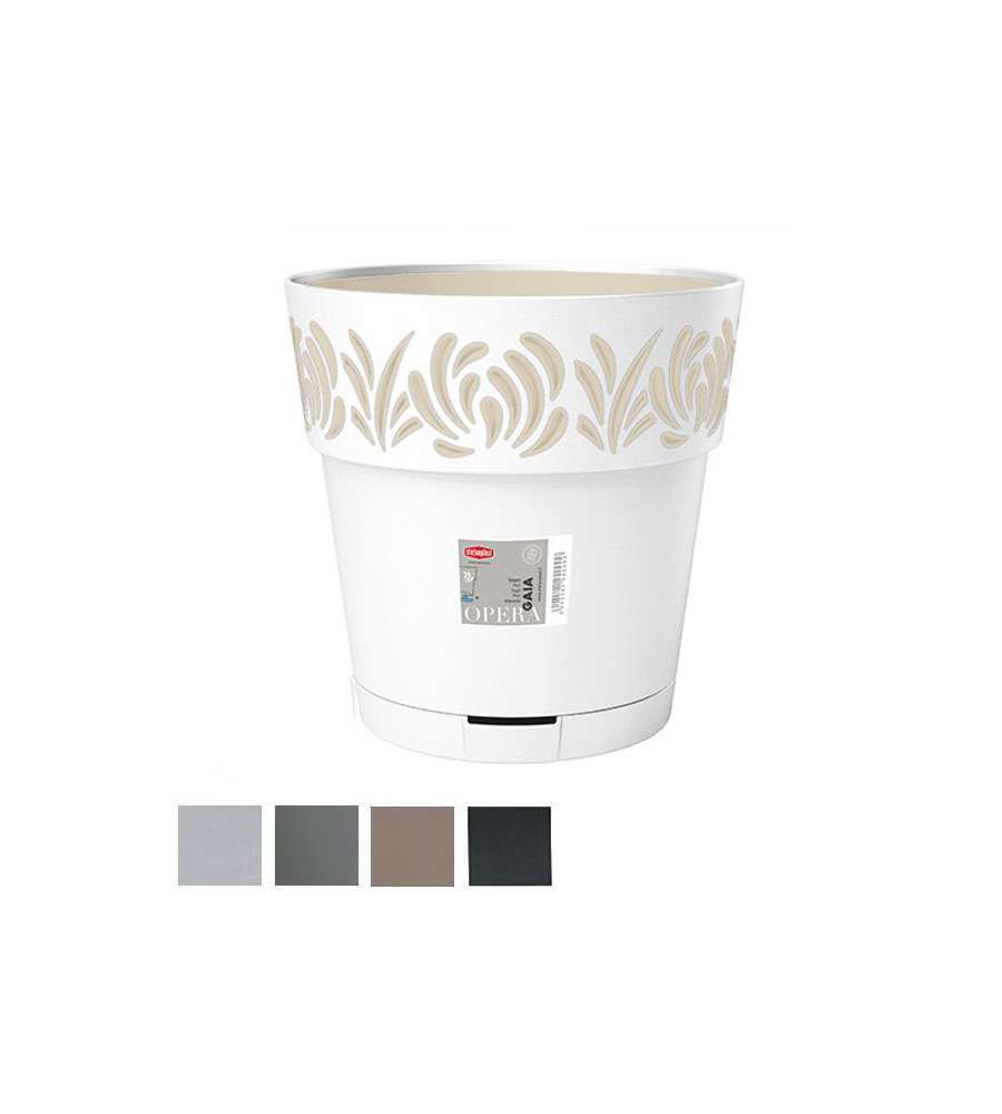 Vaso Gaia Tondo Ris.Acqua Bianco 30 H 29 Stefanpl