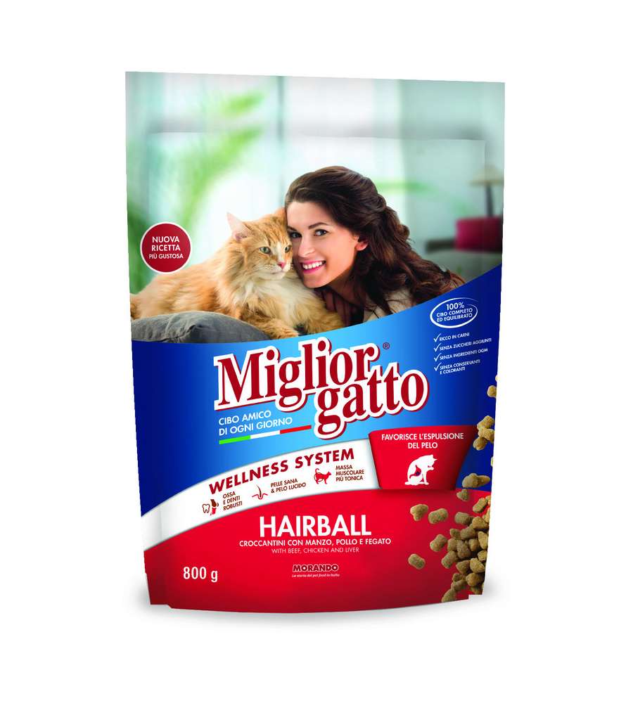 Croccantini Hairball con Manzo, Pollo e Fegato Gr. 800