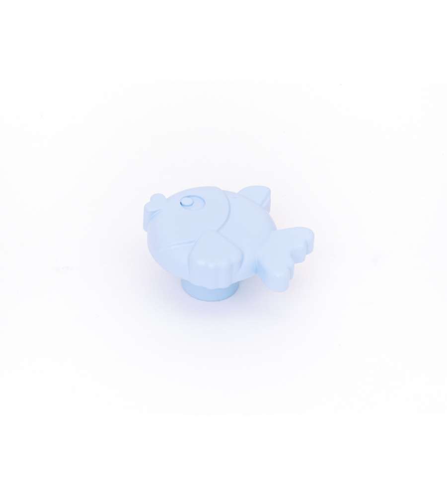 Pomolo pesce in plastica azzurro 44 x 41 mm