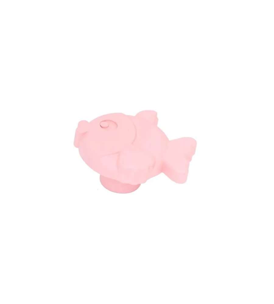 Pomolo Pesce Plastica Rosa