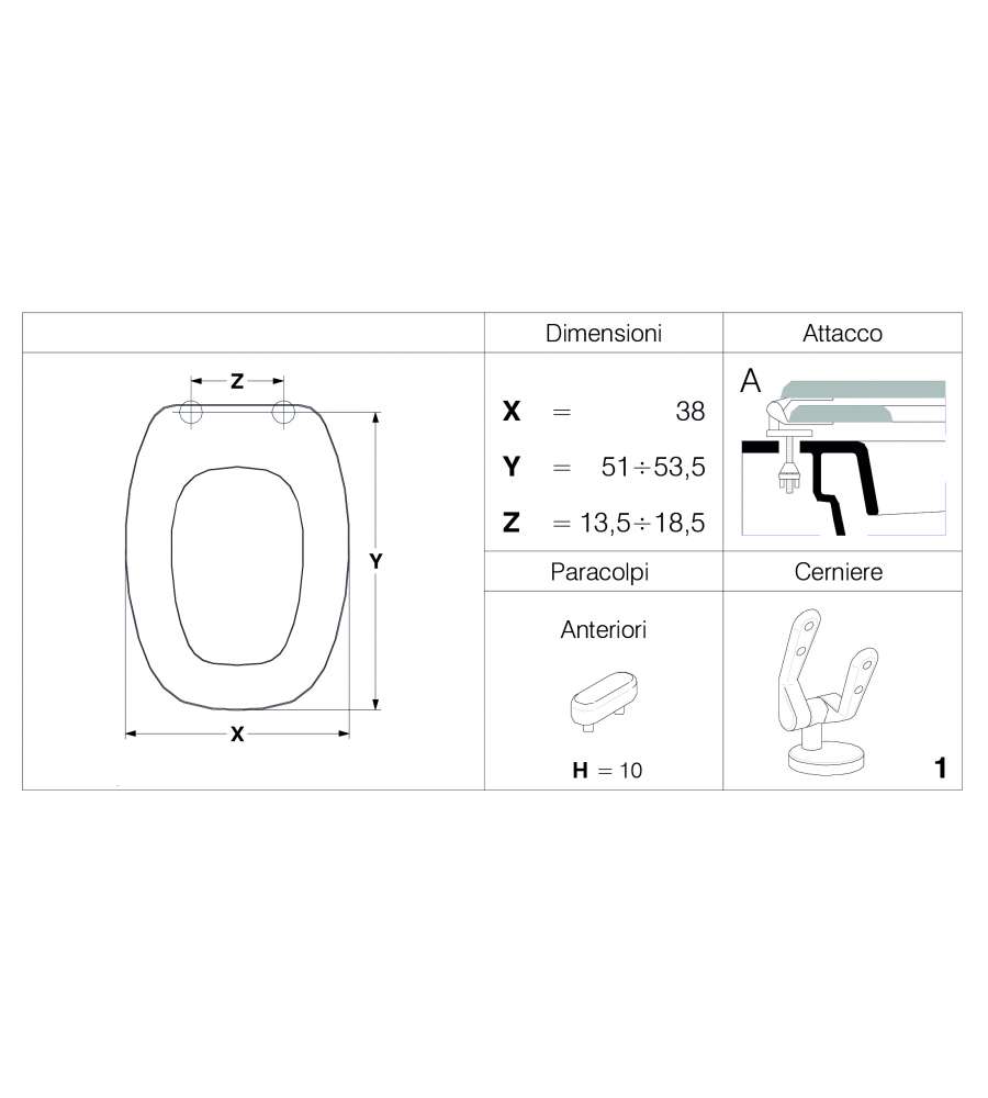 Sedile WC Italica Bianco Lucido