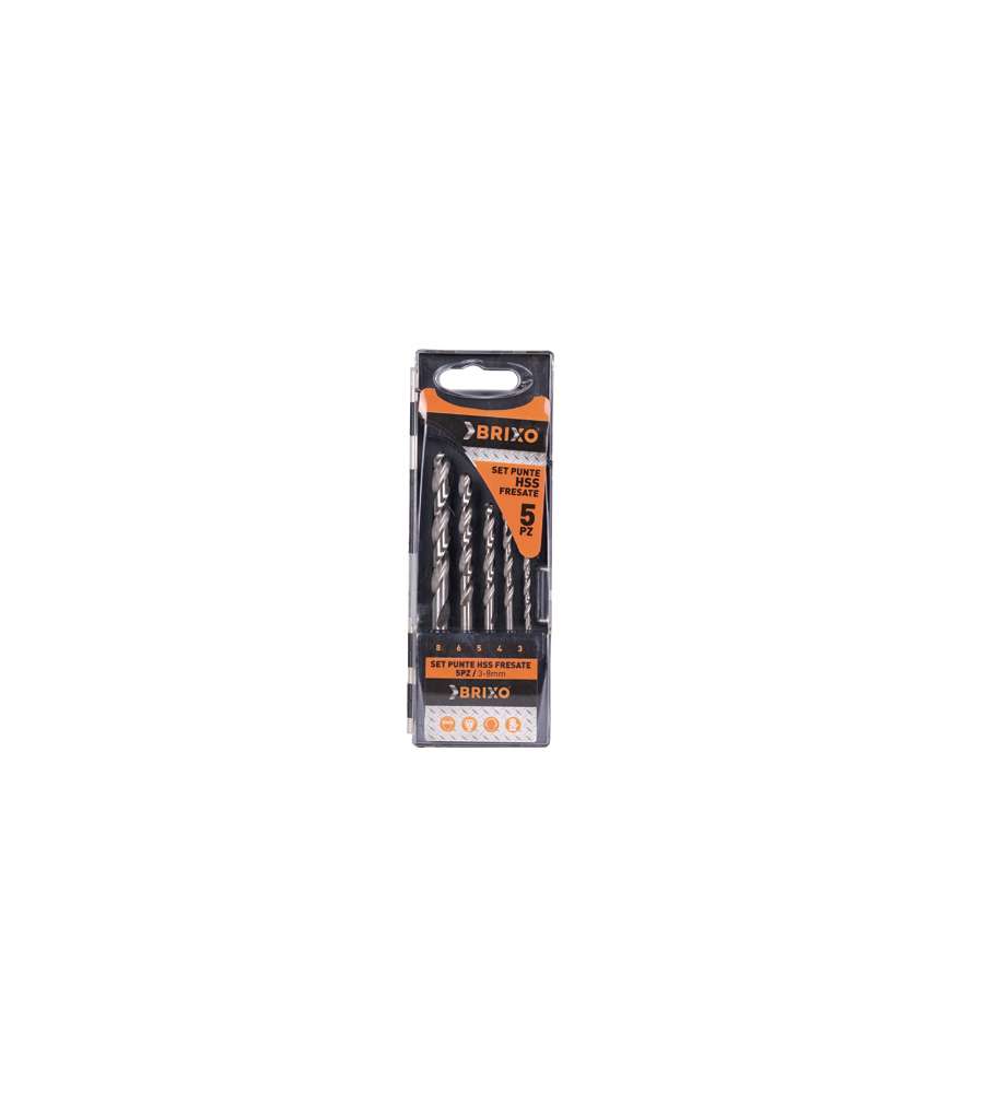 Set Punte Brixo Hss Fresate 3-8Mm Pz.5