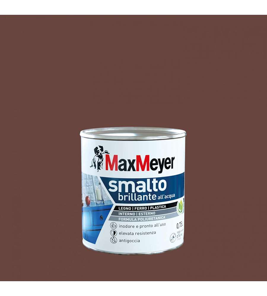 MaxMeyer Smalto Brillante all'acqua Poliuretanico Cioccolato 0,75 l