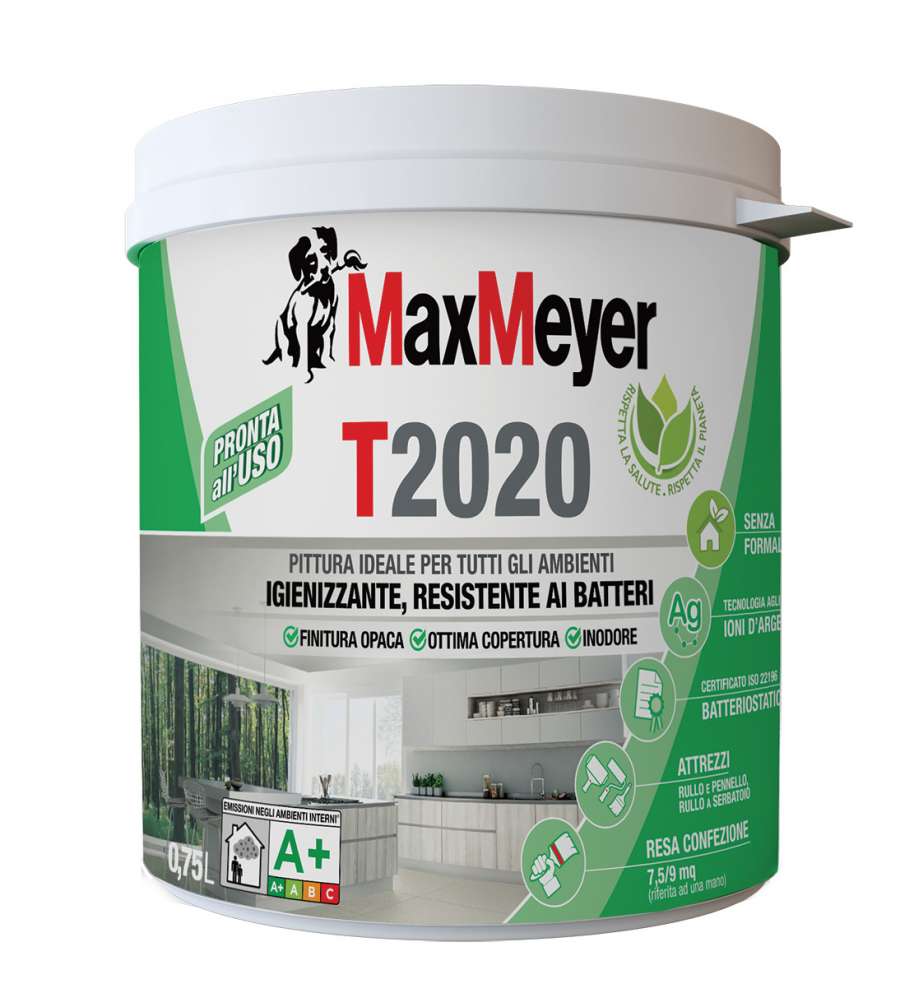 MaxMeyer Pittura Igienizzante Traspirante T2020 Bianco 0,75 l