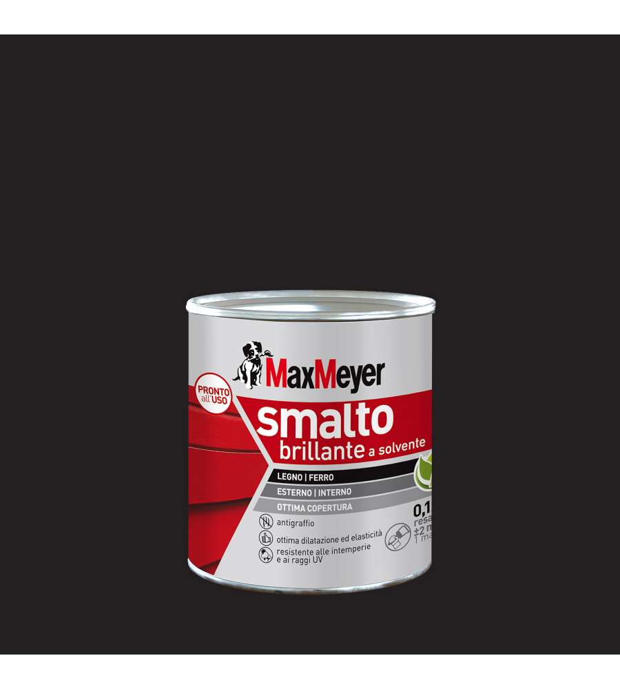 MaxMeyer Smalto a Solvente Brillante Nero R9005 0,125 l