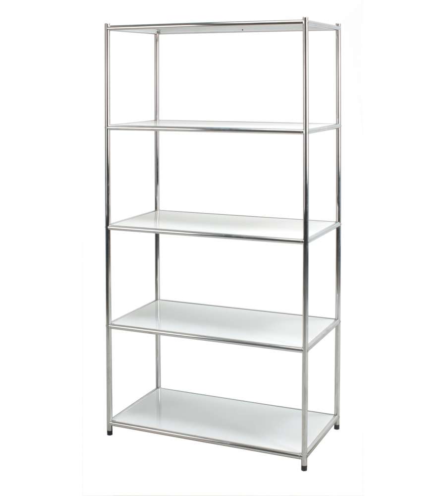 Libreria Cromata 5 Ripiani Bianchi Cm 40 X 80 X H. 160