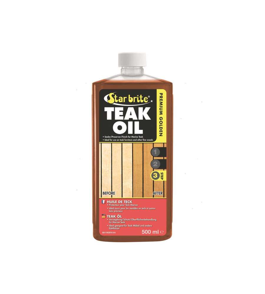 Olio per imbarcazioni Premium Golden Teak Oil Star Brite 3,8 l