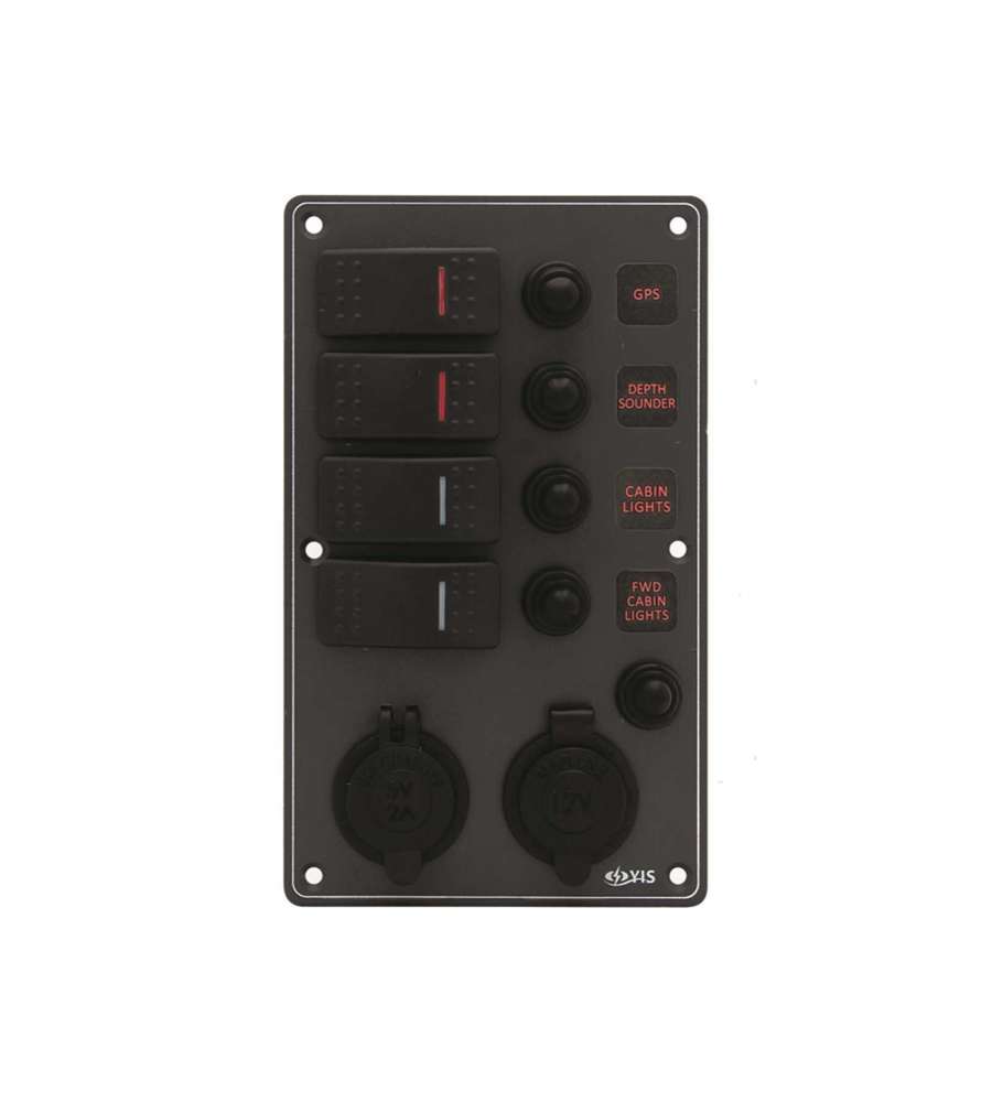 Pannello C7/Ip66 4+Usb+Socket Black<