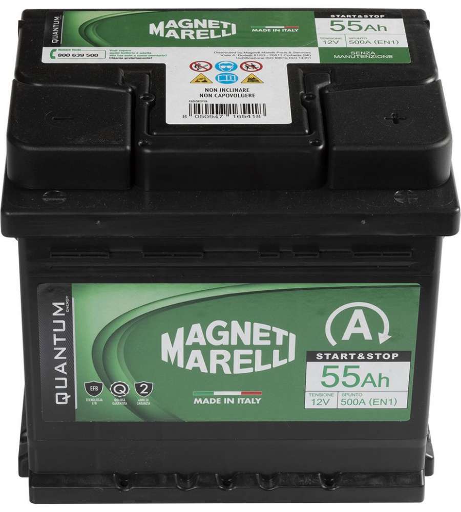 Magneti Marelli Batteria per auto Start&Stop 55AH 12V 500A EN1 per cassetta L01