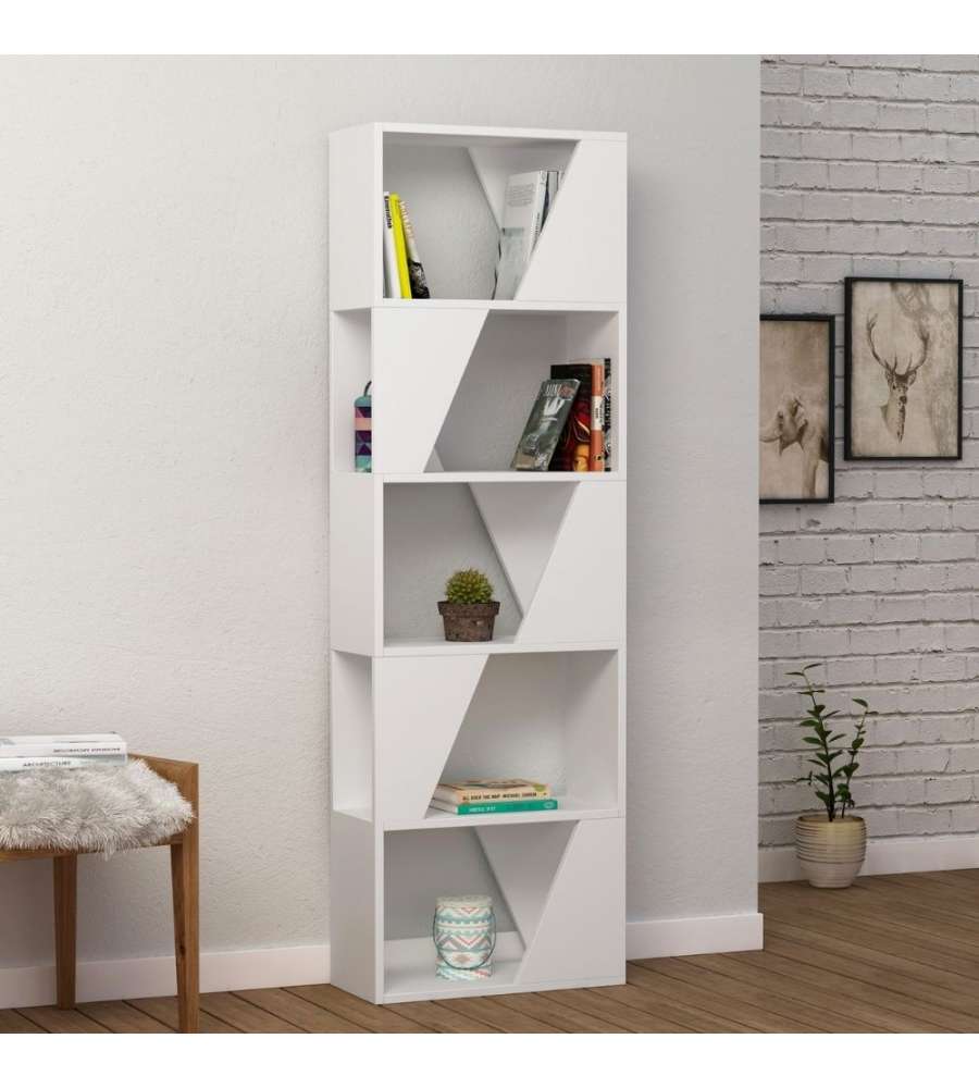 Libreria Frame bianca 5 ripiani 54x168