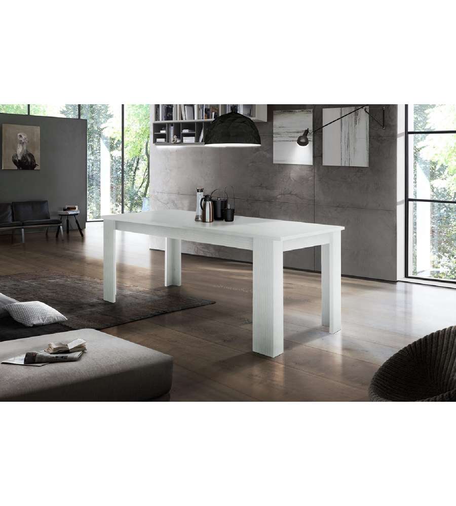 Tavolo Jesi 140 Allungabile Design Moderno Larice Bianco