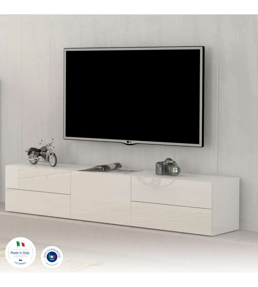 Porta Tv Moderno 1 Anta + 4 Cassetti Metis Antracite Laccato