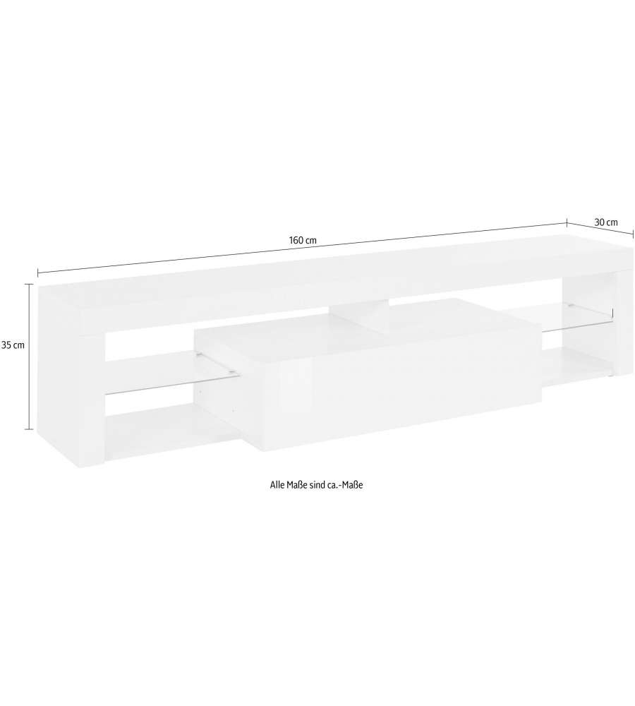 Porta Tv Lowboard 160 Essential Antracite Opaco 1 Ribalta