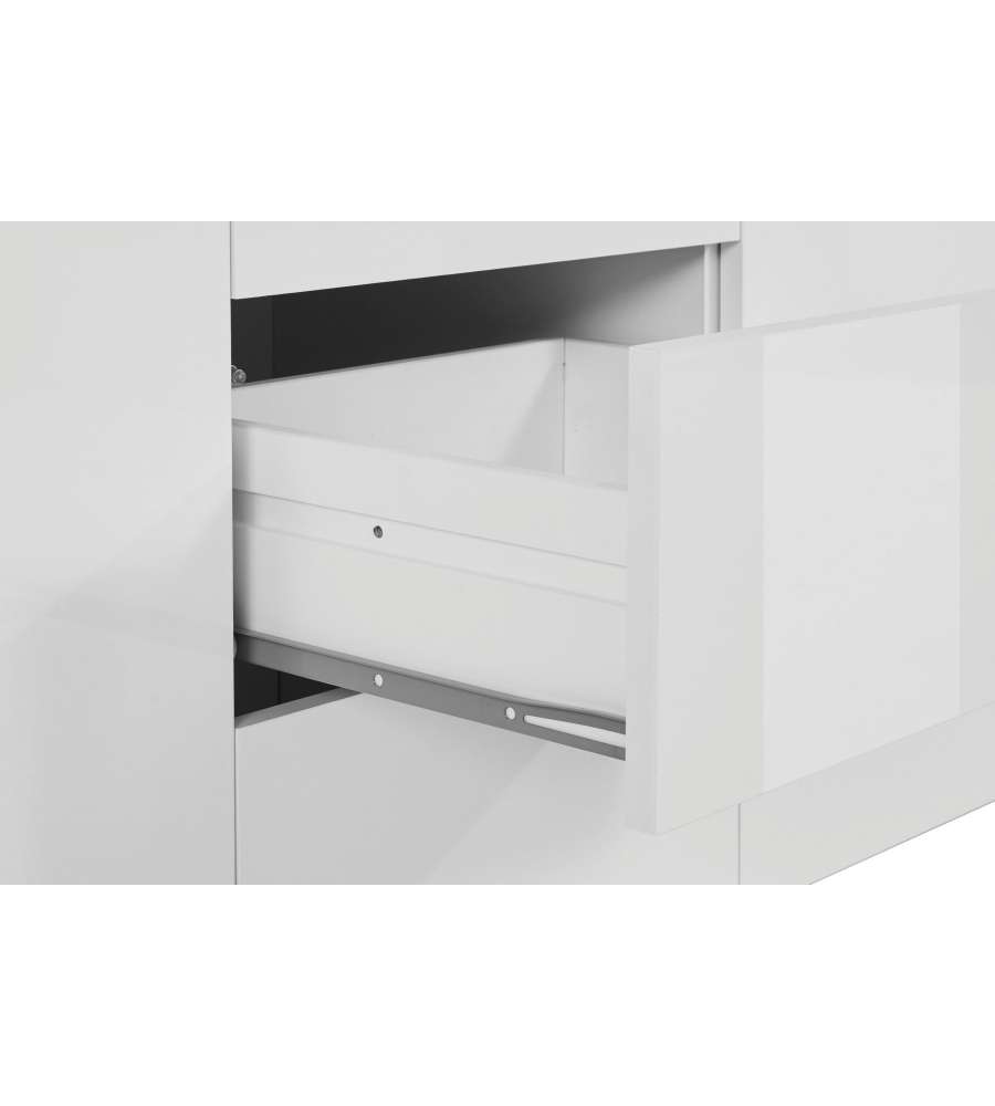 Credenza Essential Sideboard 2 Ante e 3 Cassetti 180 Bianco Laccato