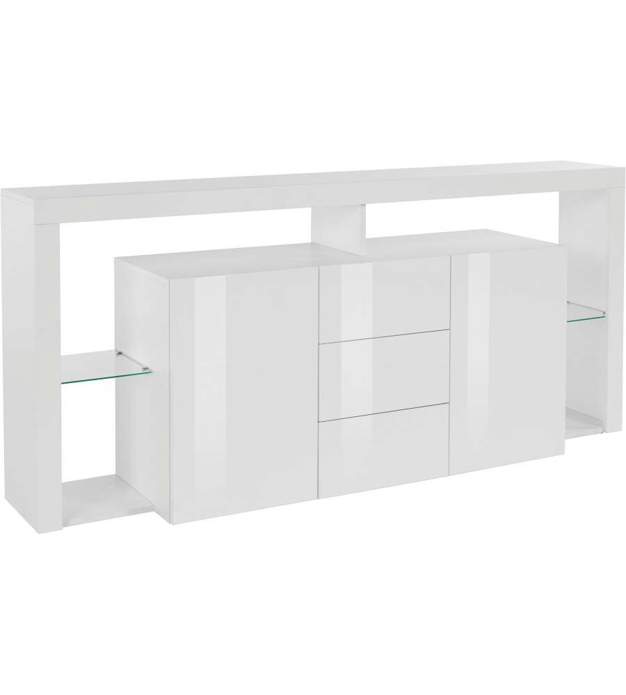 Credenza Essential Sideboard 2 Ante e 3 Cassetti 180 Bianco Laccato