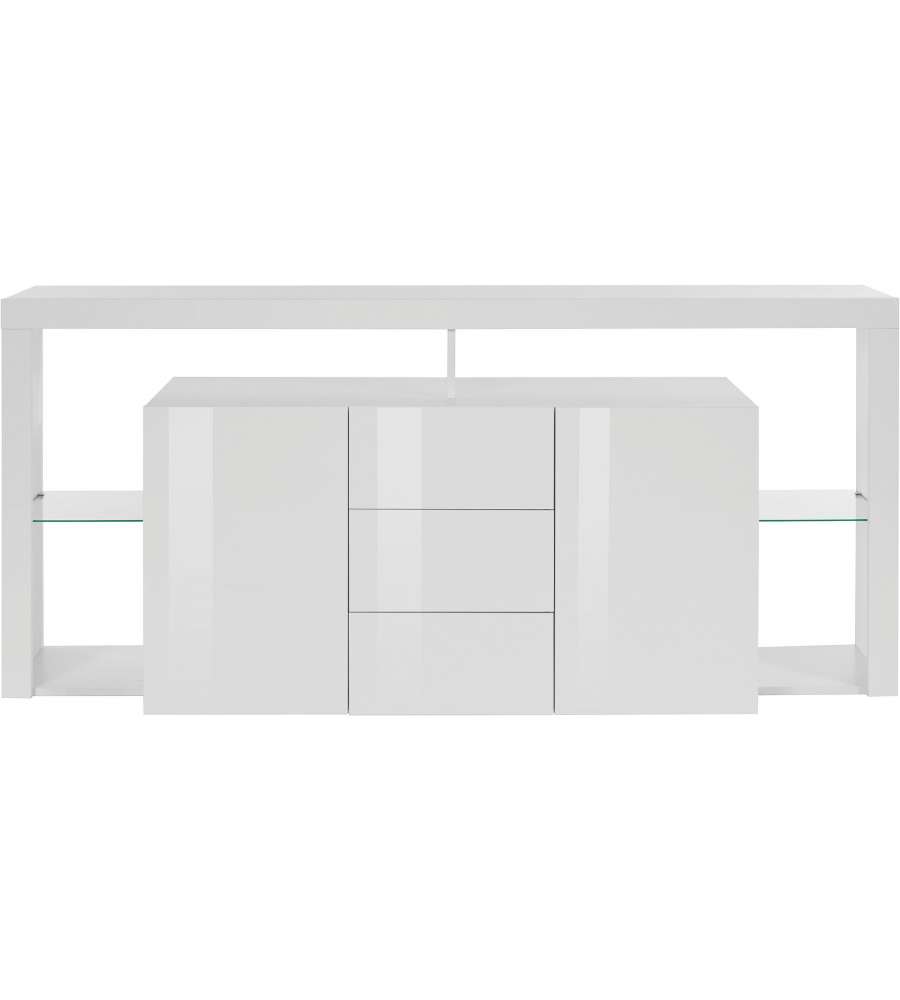 Credenza Essential Sideboard 2 Ante e 3 Cassetti 180 Bianco Laccato