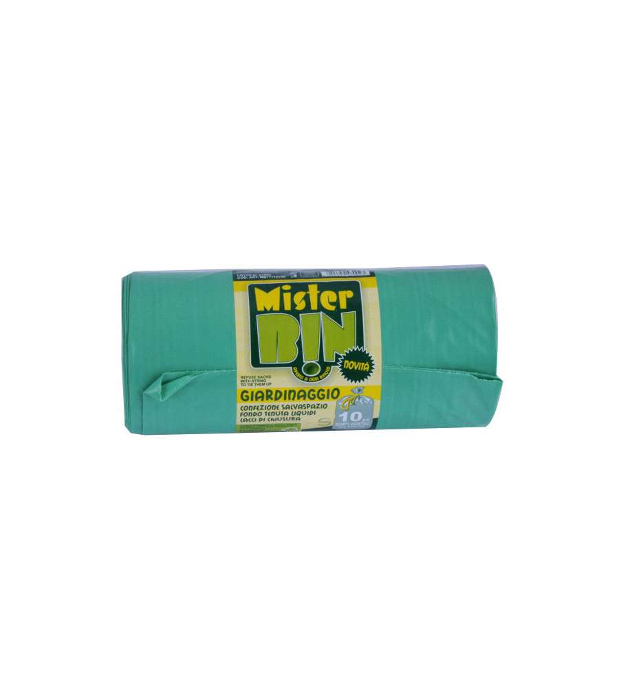 Sacco Giard.Legacci Verde 95X110 G100 Pz 10 Mr.Bin