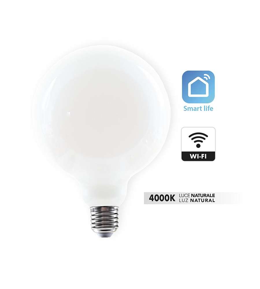 Lampadina globo Led G125 FR SM WIFI E27 75W 4000K