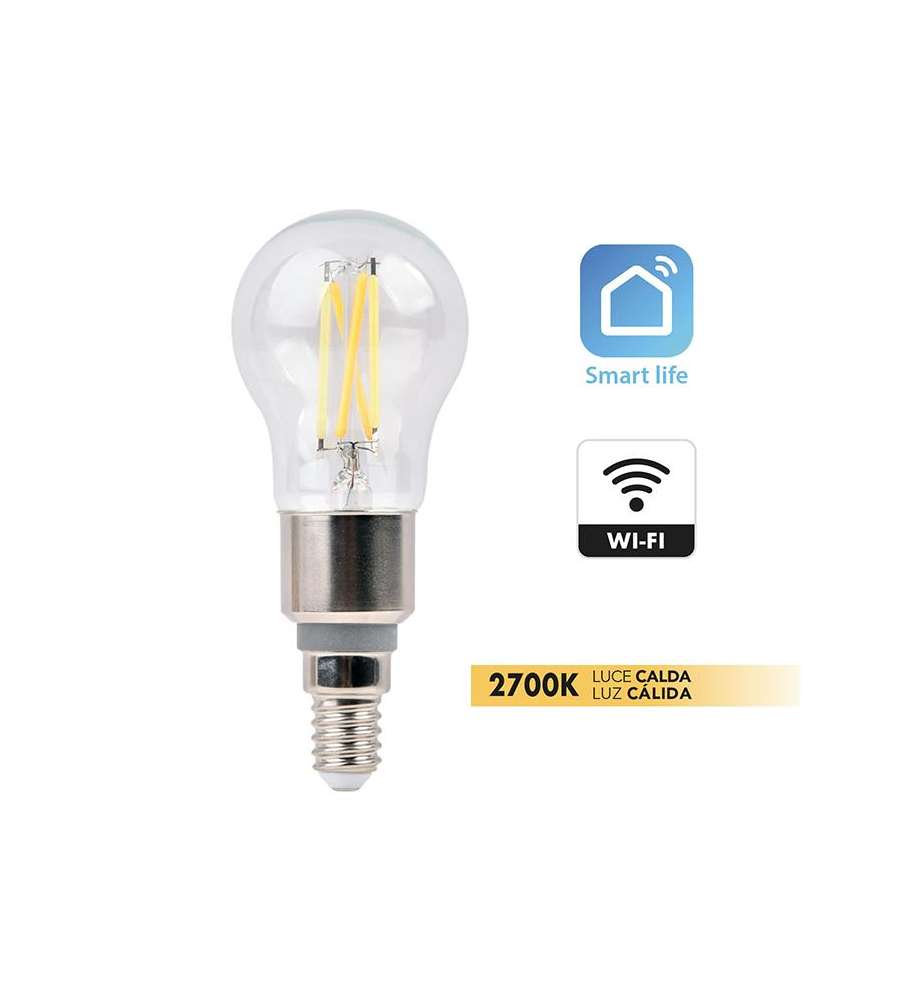 Lampadina mini sfera led p45 filam sm wifi 75w 2700k dim