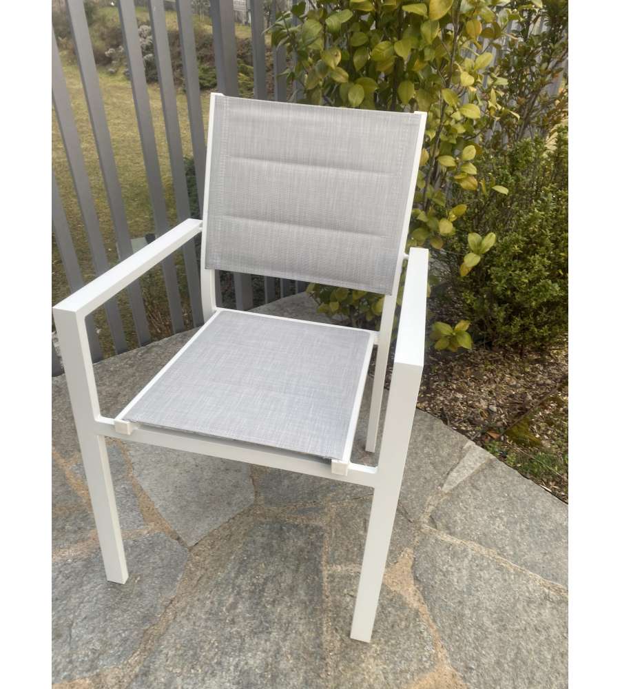 Set di 6 sedie Alissa in alluminio colore bianco