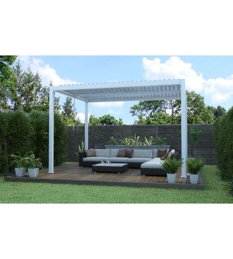 Pergola bioclimatica Calicantus 4x4x h 2,5 mt Bianca