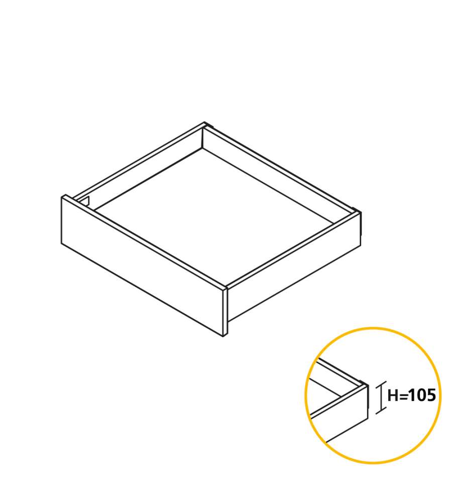 Emuca Kit cassetto per cucina Concept, altezza 105 mm, prof. 400 mm