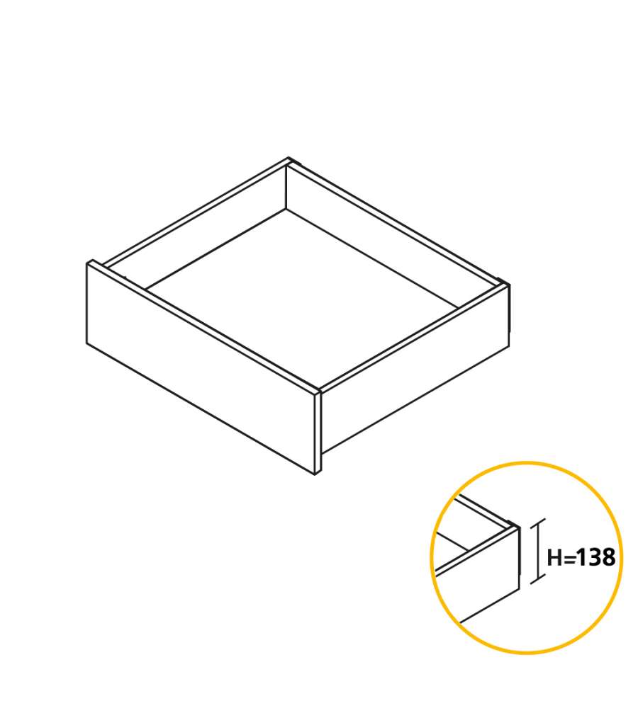 Emuca Kit cassetto per cucina Concept, altezza 138 mm, prof. 300 mm