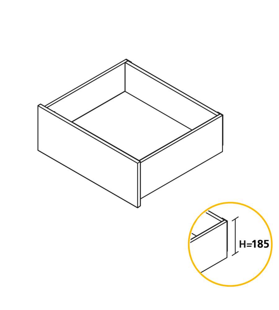 Emuca Kit cassetto per cucina Concept, altezza 185 mm, prof. 400 mm