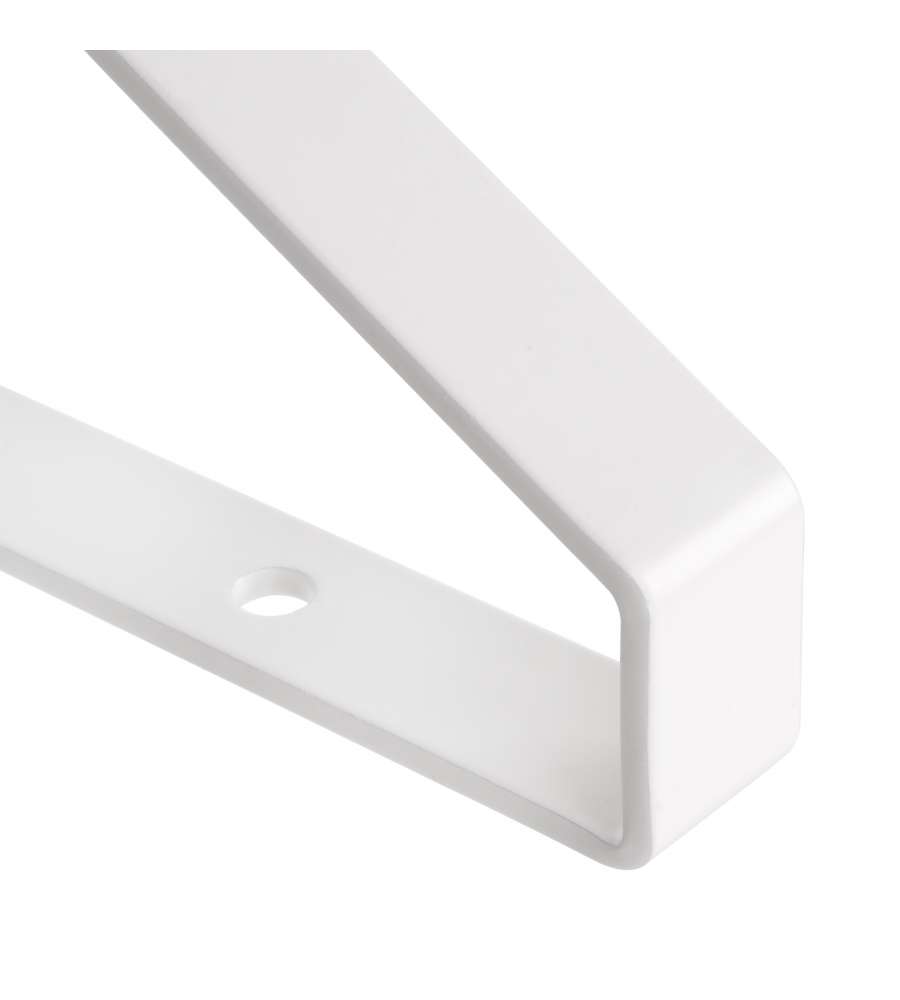 Emuca Set di supporti per mensole in legno Shelf con forma triangolare, Acciaio, Verniciato bianco 1 SET