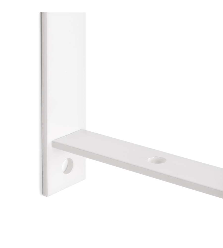 Emuca Set di supporti per mensole in legno Shelf con forma triangolare, Acciaio, Verniciato bianco 1 SET