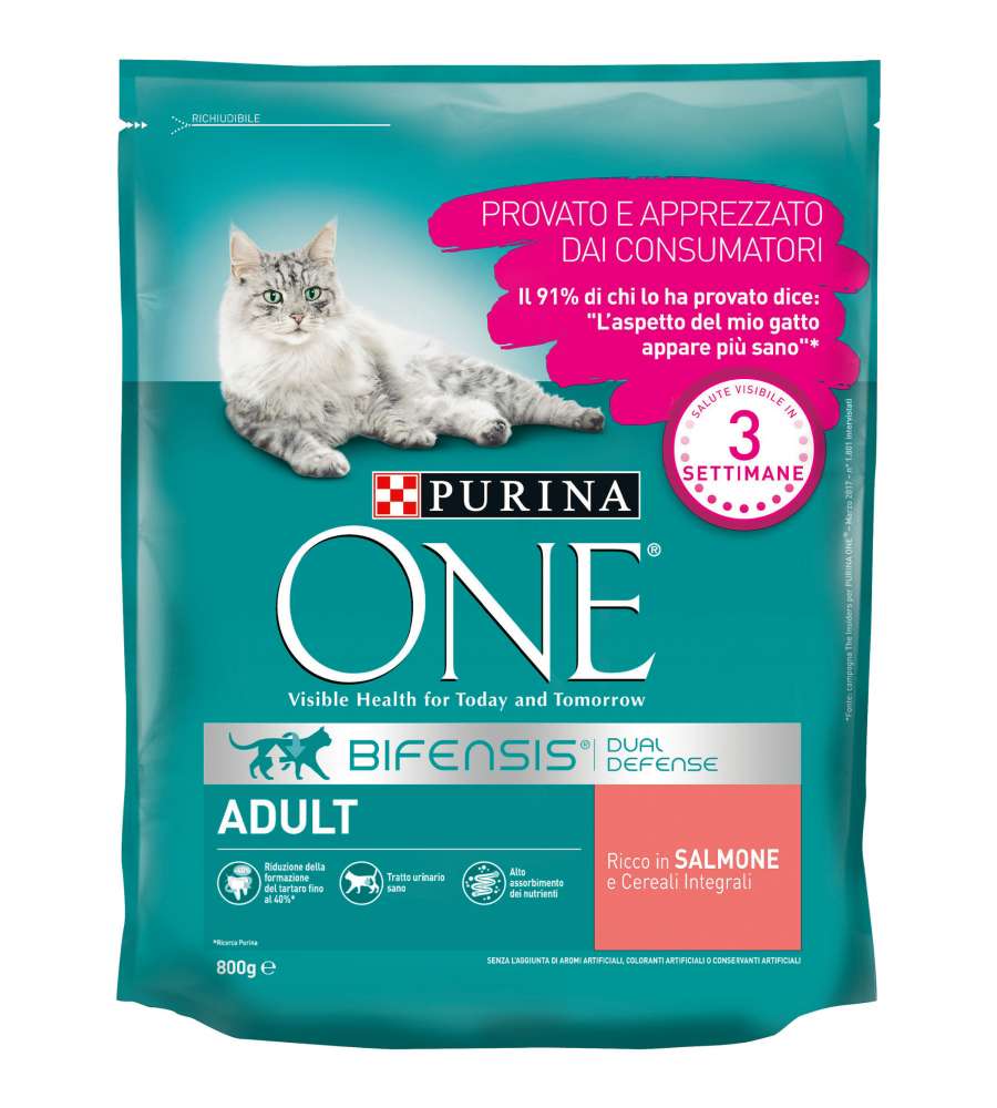 Purina One Gatto Adulto Salmone e Cereali 800 gr