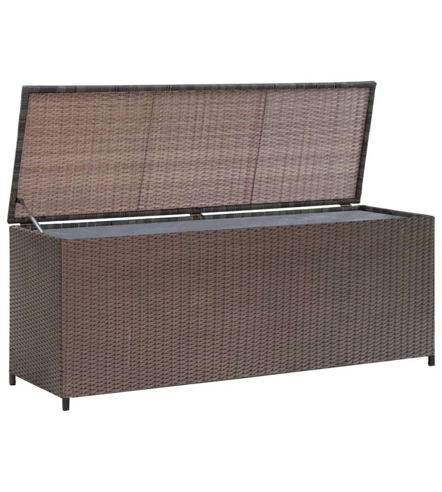 Baule da Giardino Marrone 120x50x60 cm in Polyrattan