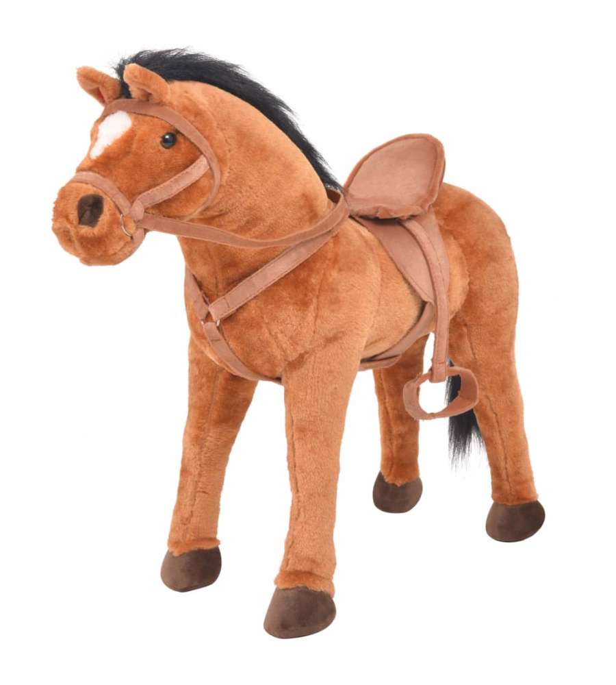 Cavallo in Peluche in Piedi Marrone