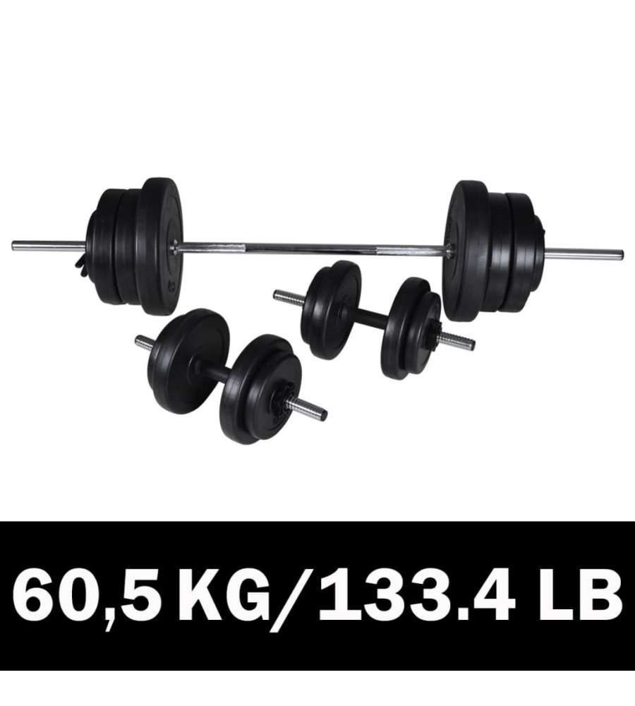 Set Bilanciere e 2 Manubri 60,5 kg