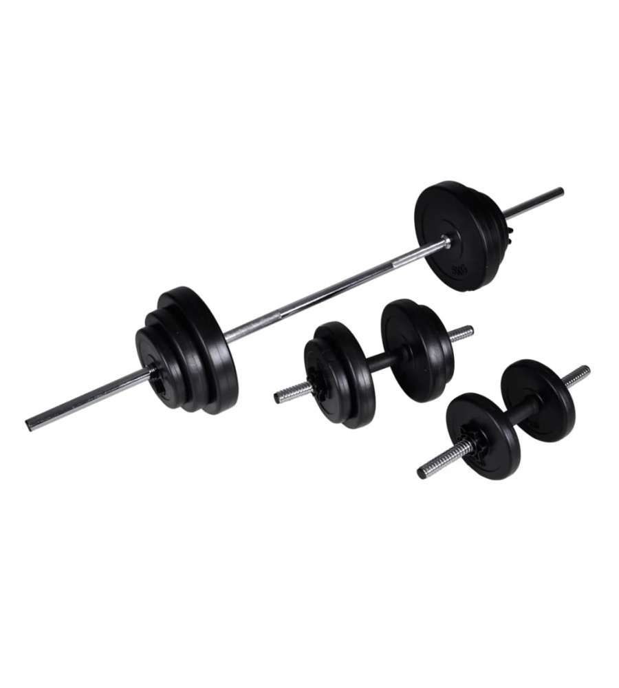 Set Bilanciere con 2 Manubri 30,5 kg